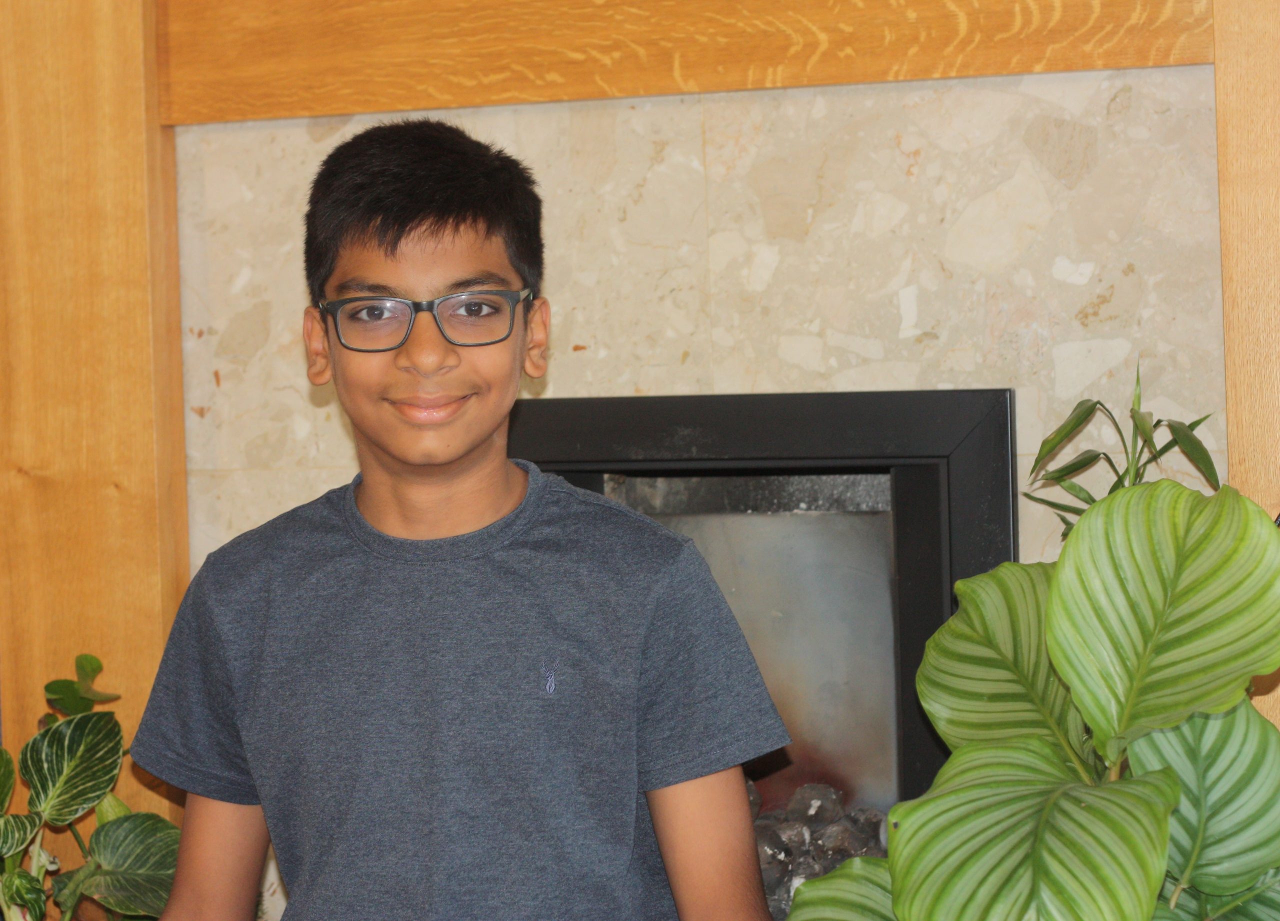 Kautilya Katariay in grey T shirt