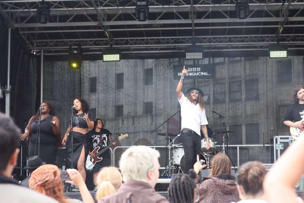 A band on stage at Northampton Music Festival