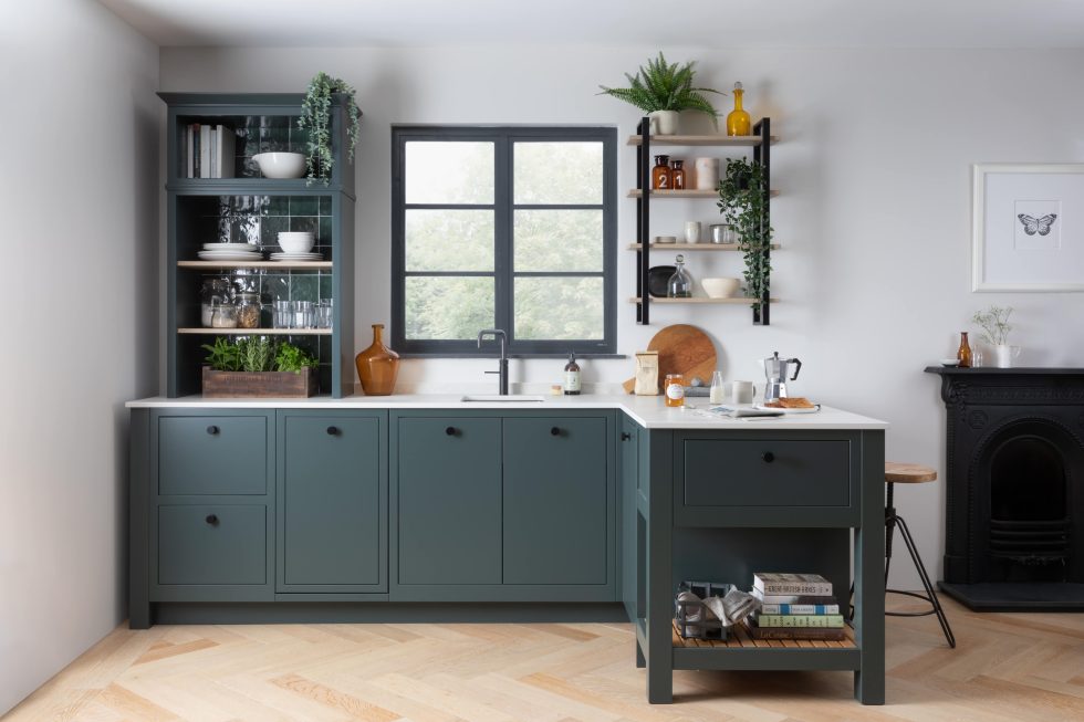 A blue Parker kitchen