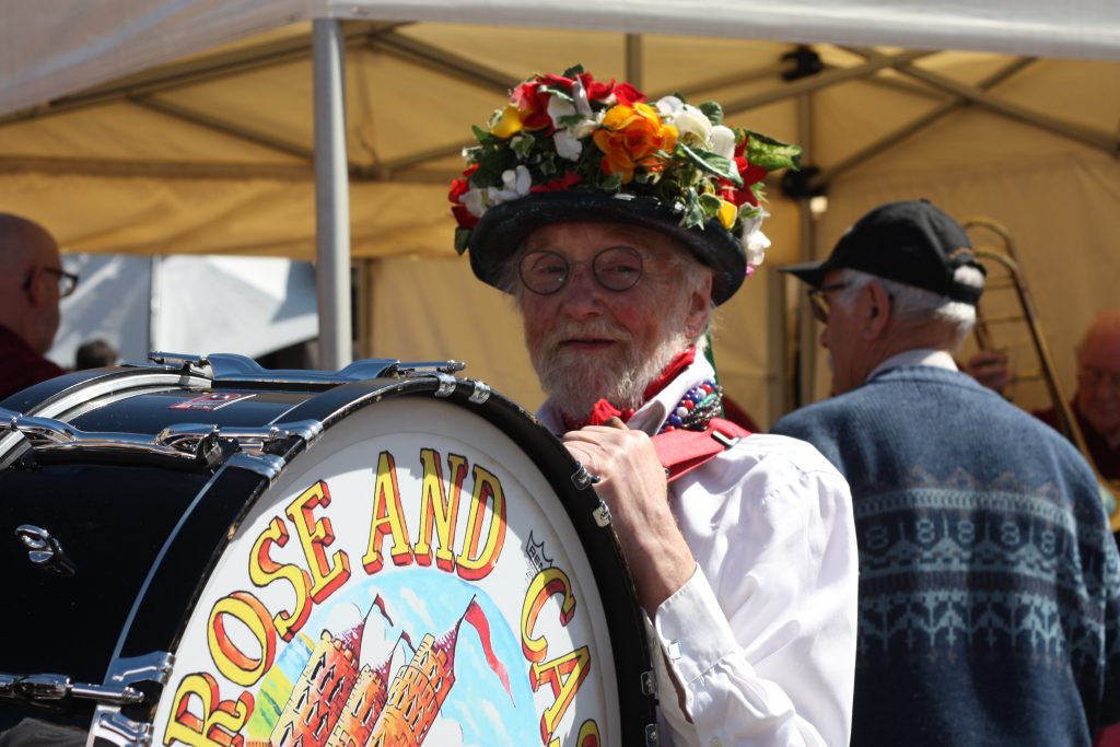 a morris dancer and a drum