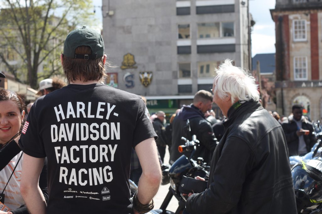 A man with a black T shirt