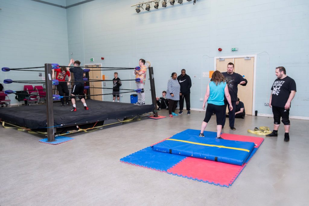 Sarah Becker takes a bump in wIn Wrestling