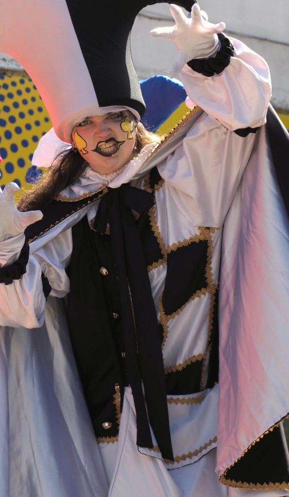 A lady dressed up